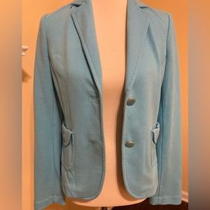 Talbots Aqua Blue Cotton Blend Blazer Size Small